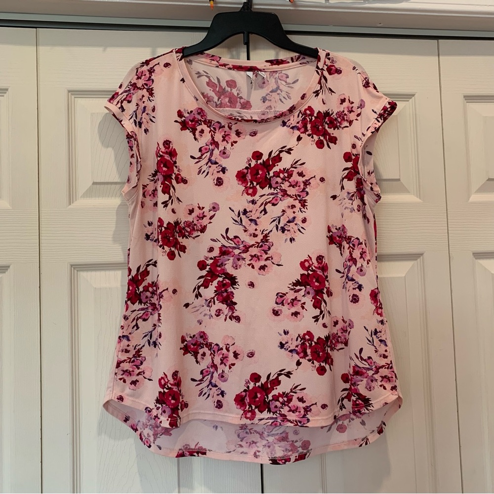 ELLE pink floral blouse